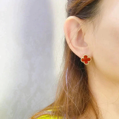Mystic CLOVER MEDIUM 1 MOTIFS CARNELIAN  EARRINGS