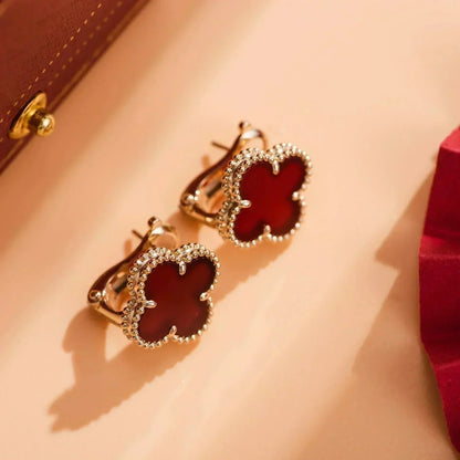 Mystic CLOVER MEDIUM 1 MOTIFS CARNELIAN  EARRINGS