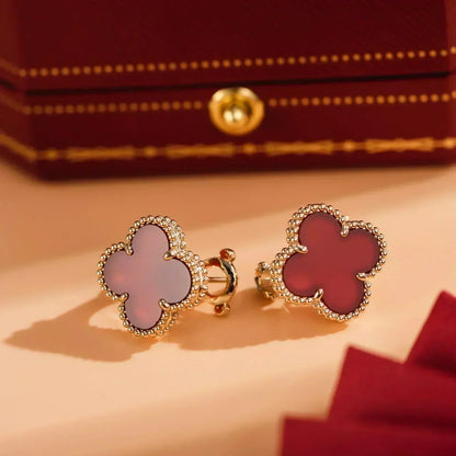 Mystic CLOVER MEDIUM 1 MOTIFS CARNELIAN  EARRINGS