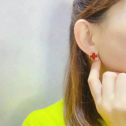 Mystic CLOVER MEDIUM 1 MOTIFS CARNELIAN  EARRINGS