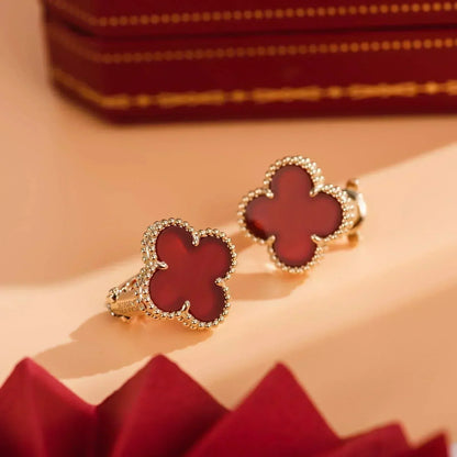 Mystic CLOVER MEDIUM 1 MOTIFS CARNELIAN  EARRINGS
