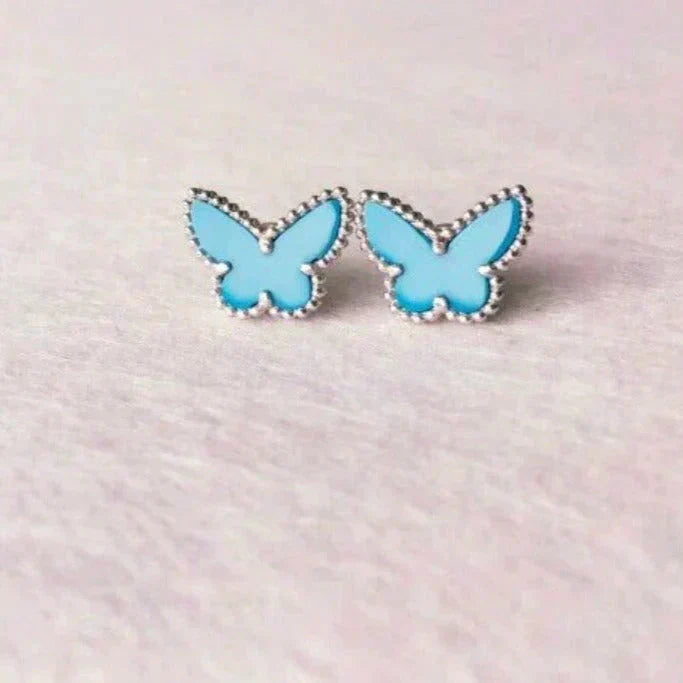 Mystic BUTTERFLY TURQUOISE EARRINGS SILVER
