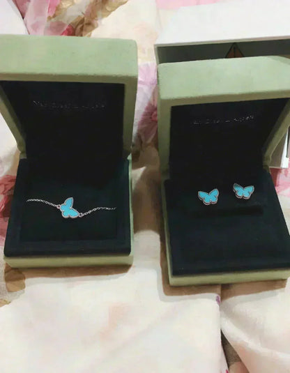 Mystic BUTTERFLY TURQUOISE EARRINGS SILVER