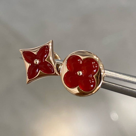 Mystic STAR AND SUN PINK GOLD CARNELIAN STUD EARRINGS