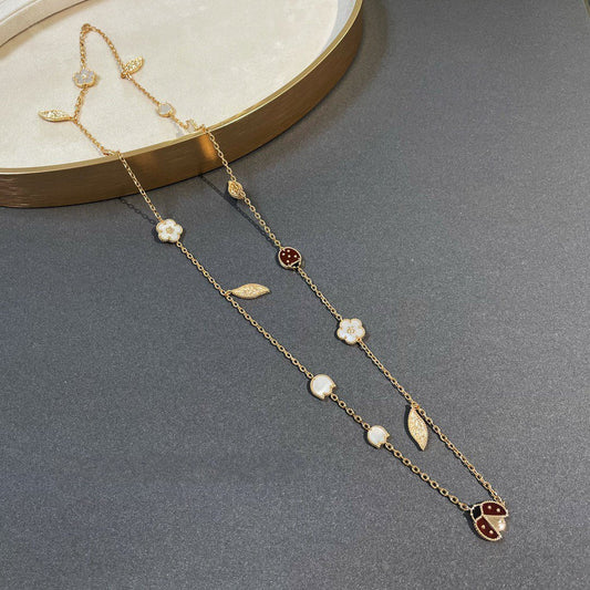 Mystic LUCKY SPRING 15 MOTIFS GOLD NECKLACE