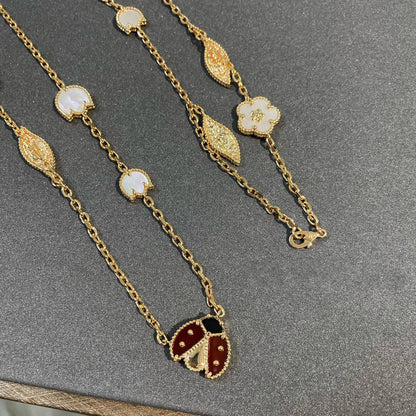 Mystic LUCKY SPRING 15 MOTIFS GOLD NECKLACE