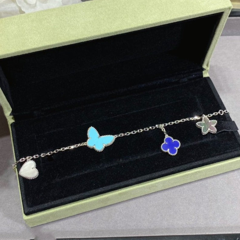 Mystic LUCKY SPRING SILVER BRACELET 4 MOTIF