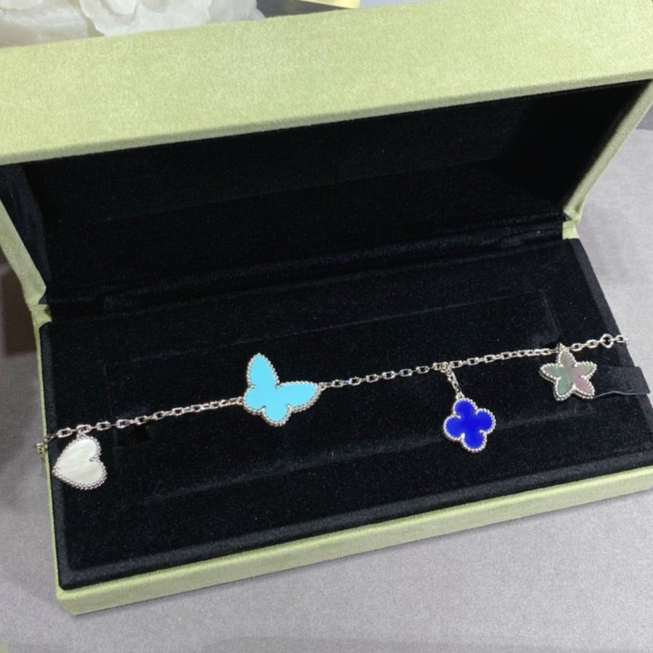 Mystic LUCKY SPRING SILVER BRACELET 4 MOTIF