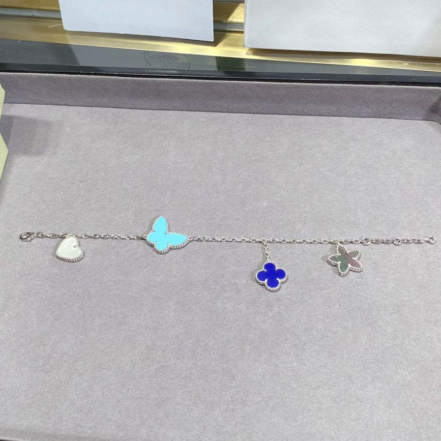 Mystic LUCKY SPRING SILVER BRACELET 4 MOTIF