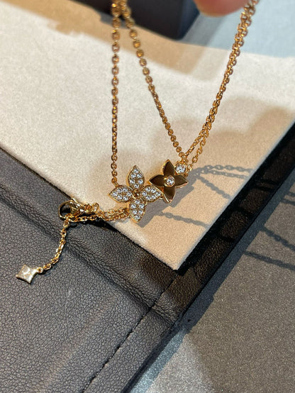 Mystic STAR BLOSSOM NECKLACE PINK GOLD DIAMONDS