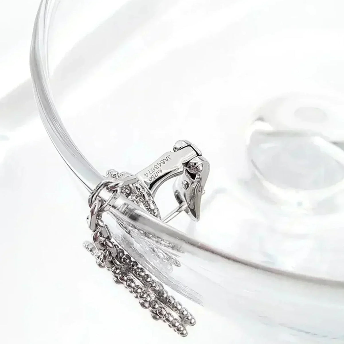 Mystic CLOVER 2 MOTIFS  DIAMOND ONYX EARRINGS SILVER