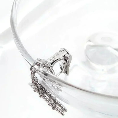 Mystic CLOVER 2 MOTIFS  DIAMOND ONYX EARRINGS SILVER