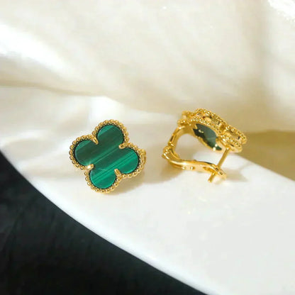 Mystic CLOVER MEDIUM 1 MOTIFS MALACHITE  EARRINGS