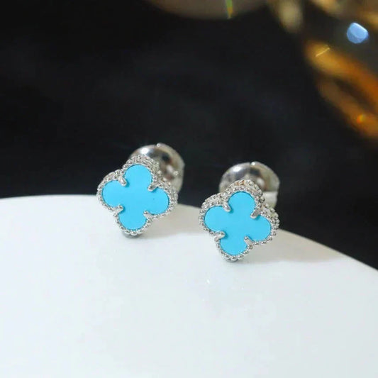 Mystic CLOVER MINI 9.5MM ONYX STUD EARRINGS SILVER