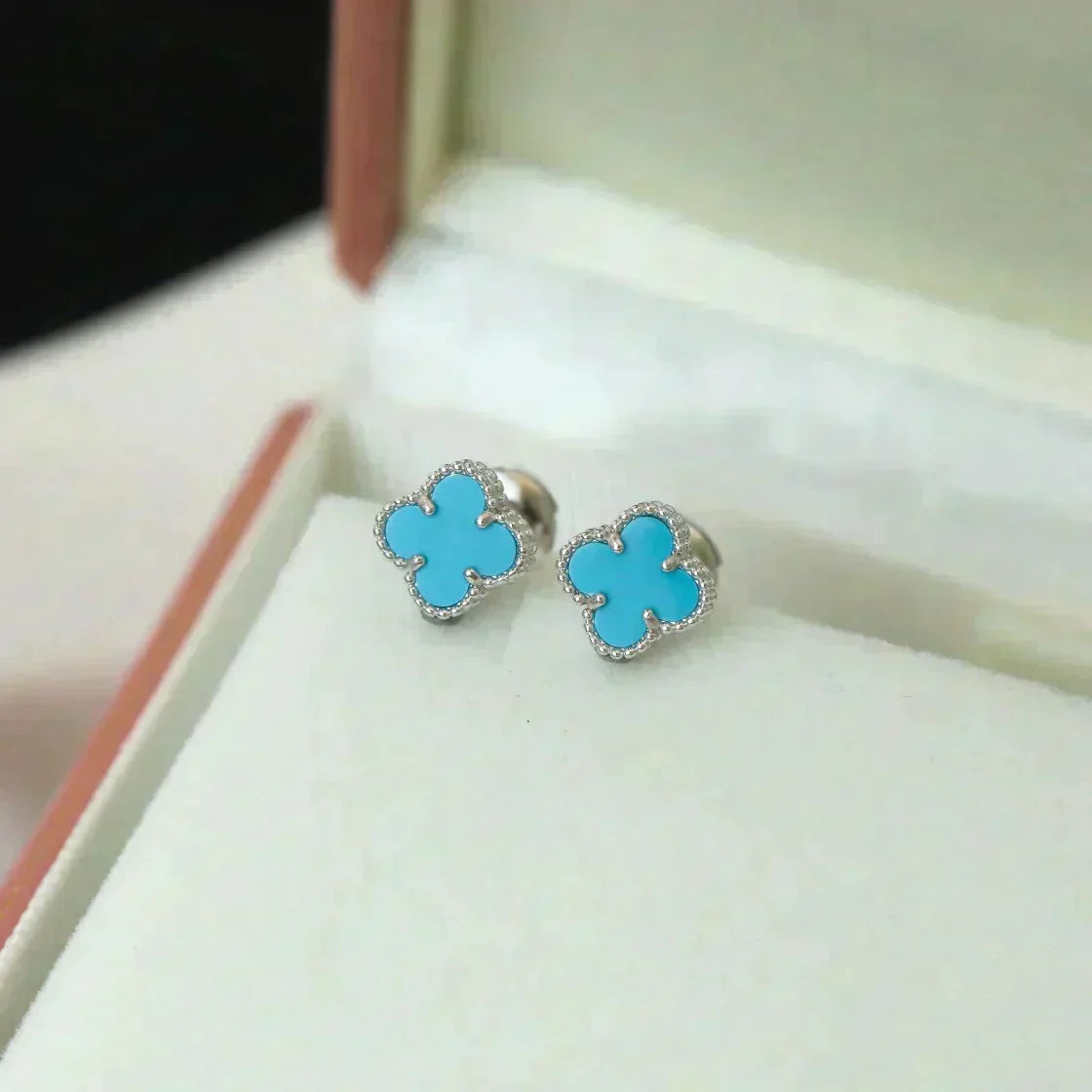 Mystic CLOVER MINI 9.5MM ONYX STUD EARRINGS SILVER