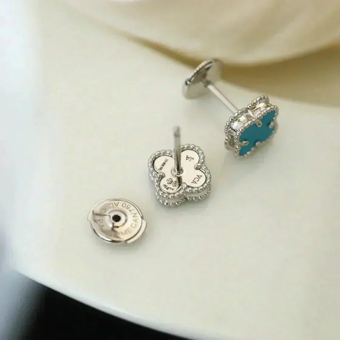 Mystic CLOVER MINI 9.5MM ONYX STUD EARRINGS SILVER