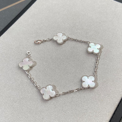 [Mystic ]New CLOVER WHITE PEARL MOP 5 MOTIF BRACELET COLLECTION