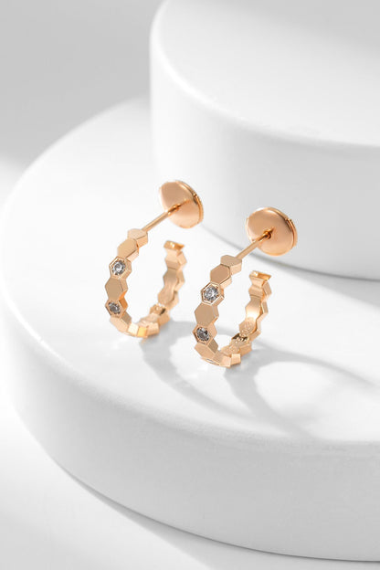 Mystic BEE LOVE DIAMOND HOOP EARRINGS