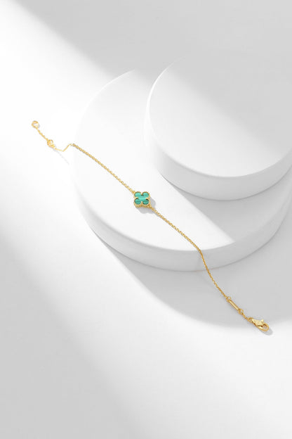 Mystic CLOVER BRACELET MALACHITE 1 MOTIF