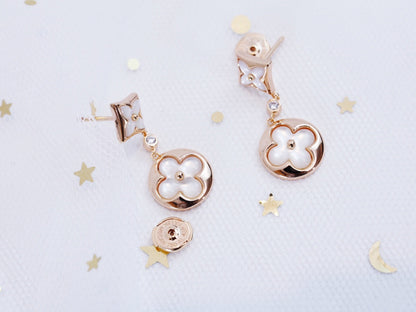Mystic STAR AND SUN PINK GOLD MOP DROP EARRINGS