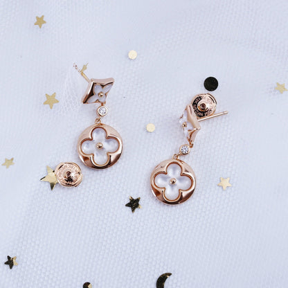 Mystic STAR AND SUN PINK GOLD MOP DROP EARRINGS
