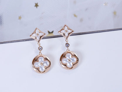 Mystic STAR AND SUN PINK GOLD MOP DROP EARRINGS