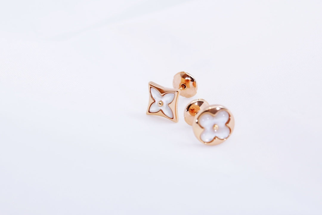 Mystic STAR AND SUN PINK GOLD MOP STUD EARRINGS