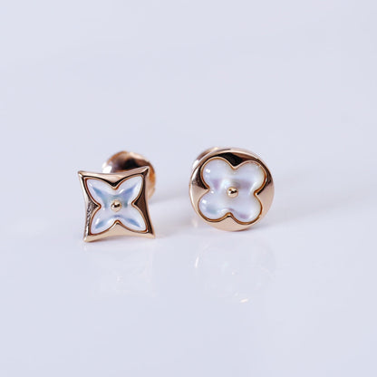 Mystic STAR AND SUN PINK GOLD MOP STUD EARRINGS