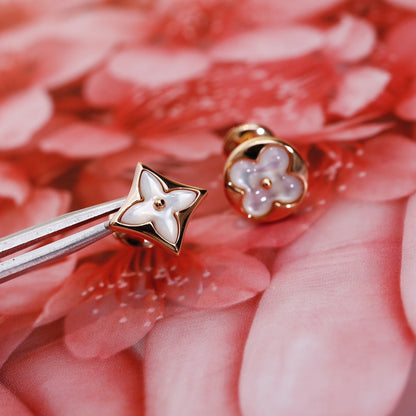 Mystic STAR AND SUN PINK GOLD MOP STUD EARRINGS