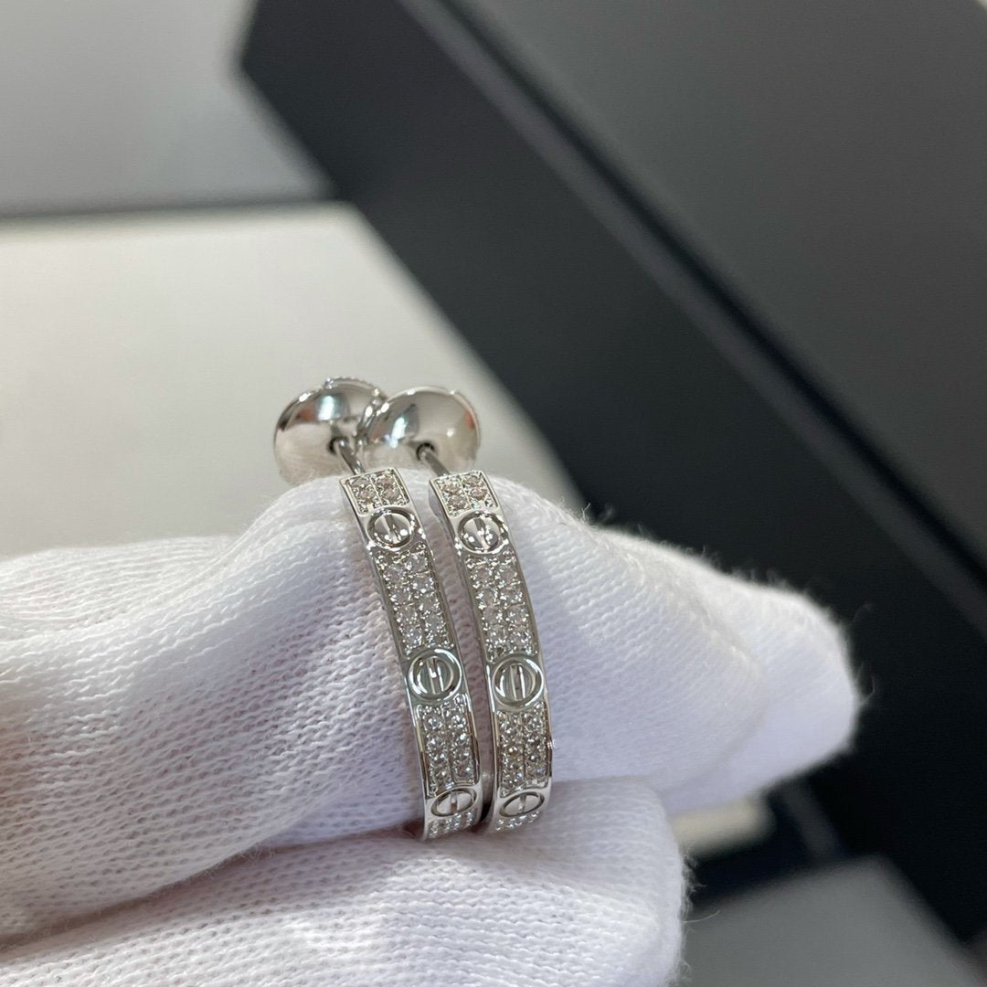 Mystic LOVE DIAMOND SILVER HOOP EARRINGS