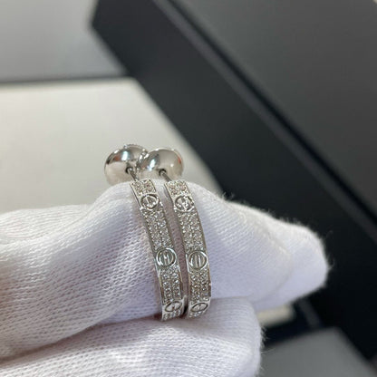 Mystic LOVE DIAMOND SILVER HOOP EARRINGS