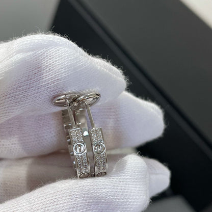 Mystic LOVE DIAMOND SILVER HOOP EARRINGS