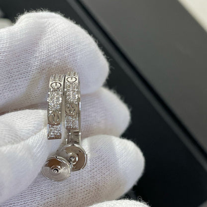 Mystic LOVE DIAMOND SILVER HOOP EARRINGS