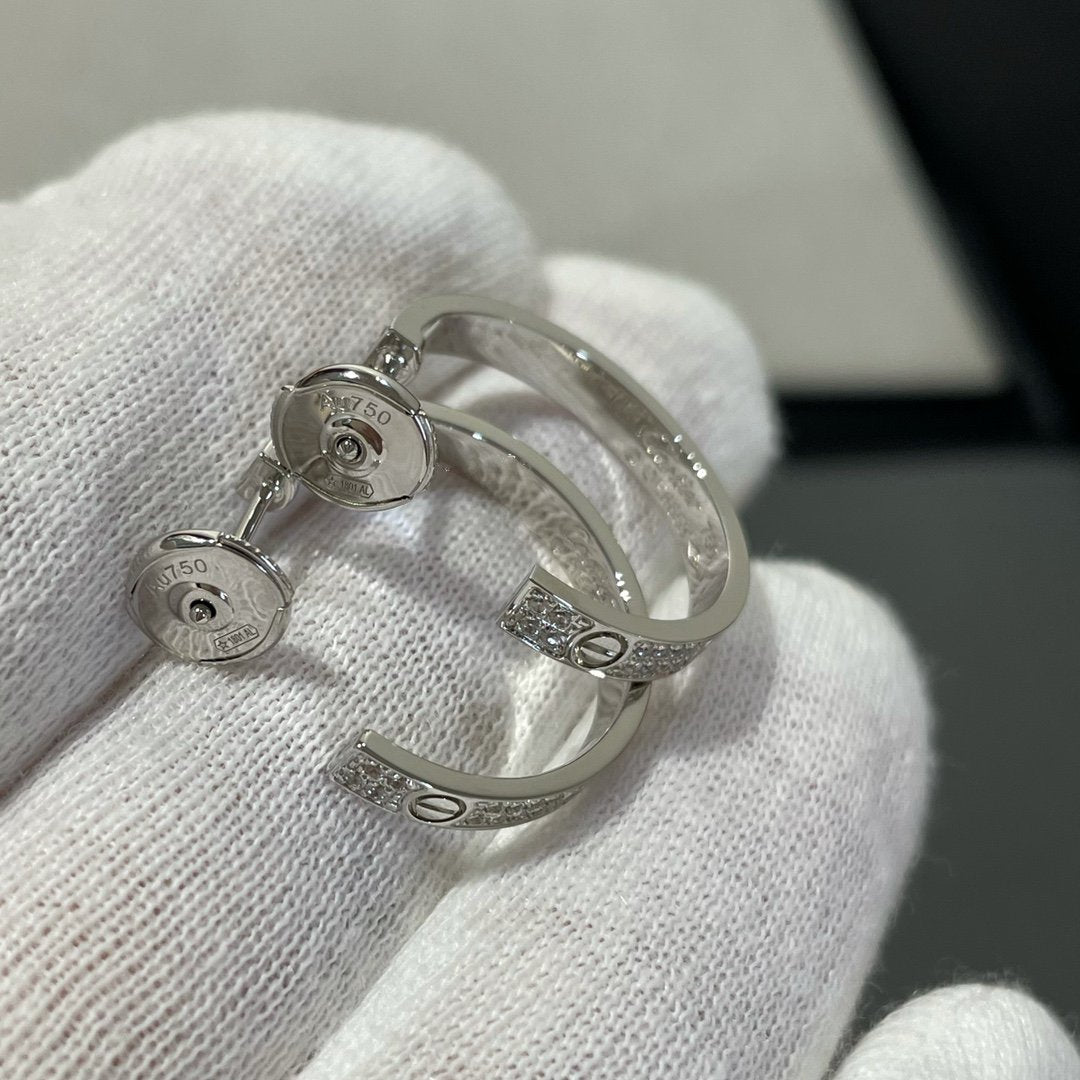 Mystic LOVE DIAMOND SILVER HOOP EARRINGS