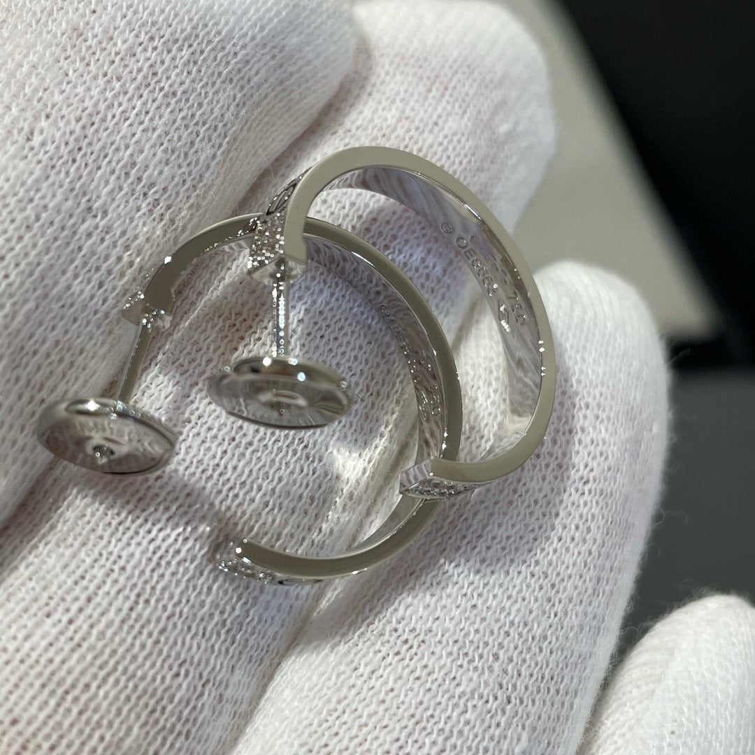 Mystic LOVE DIAMOND SILVER HOOP EARRINGS