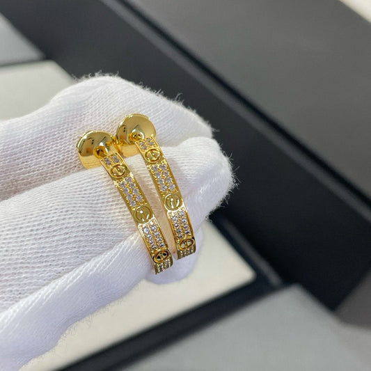 Mystic LOVE DIAMOND GOLD HOOP EARRINGS
