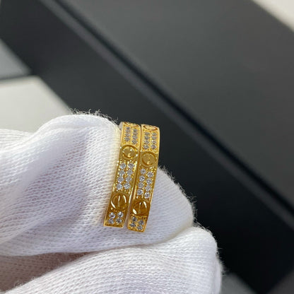 Mystic LOVE DIAMOND GOLD HOOP EARRINGS
