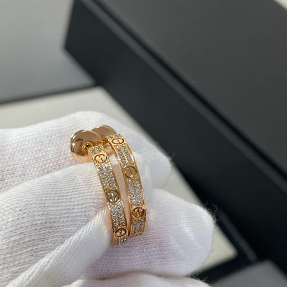 Mystic LOVE DIAMOND PINK GOLD HOOP EARRINGS
