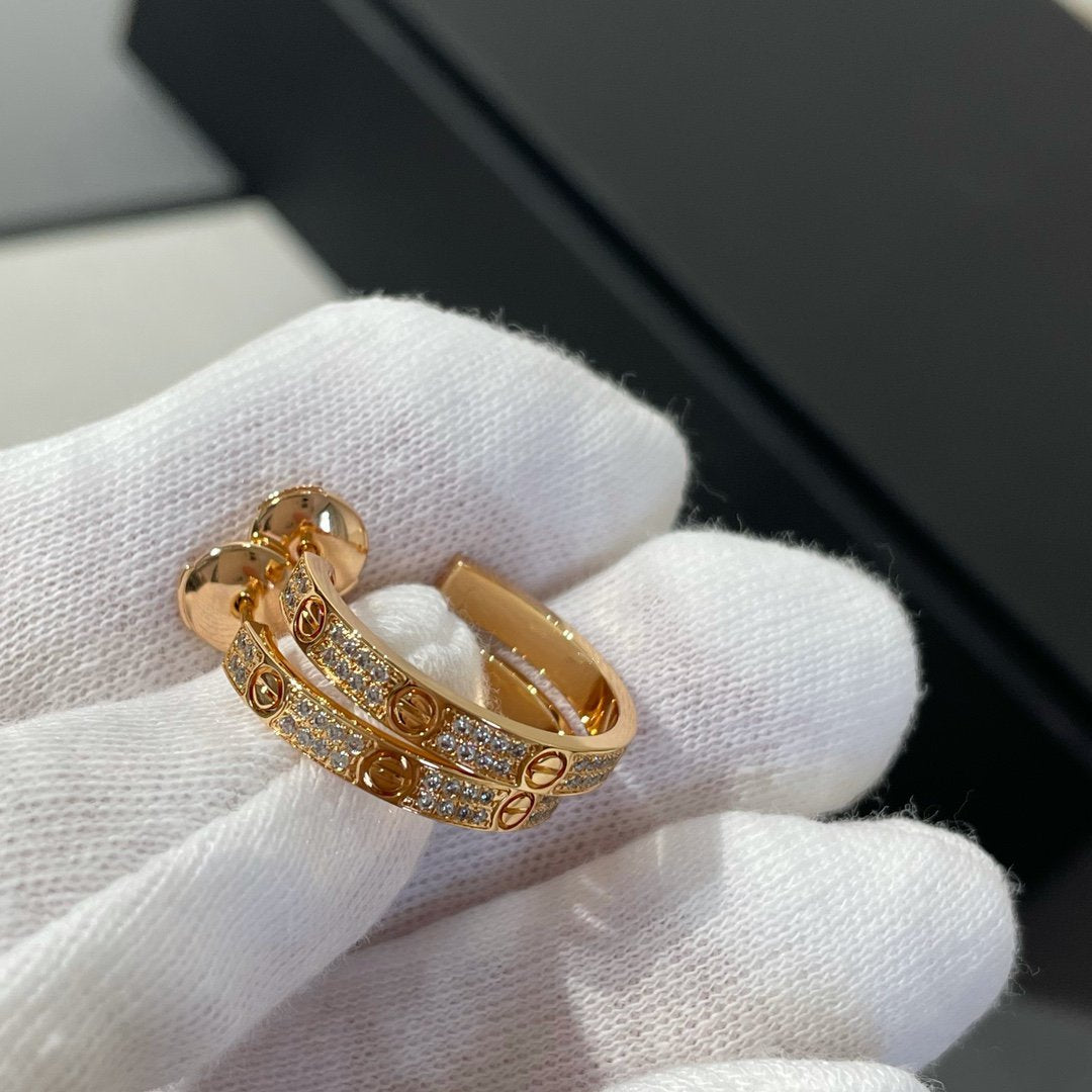 Mystic LOVE DIAMOND PINK GOLD HOOP EARRINGS
