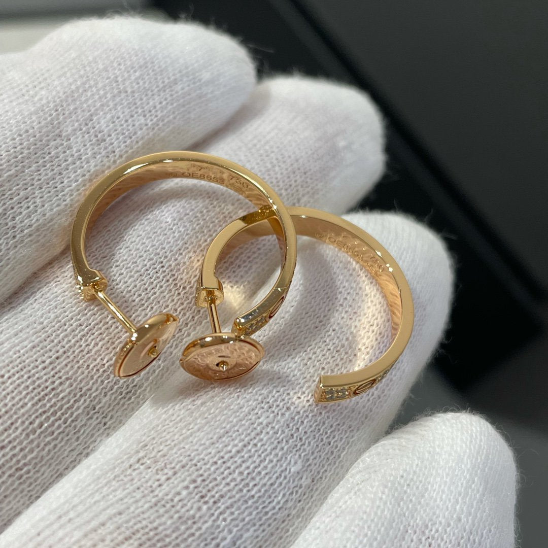 Mystic LOVE DIAMOND PINK GOLD HOOP EARRINGS