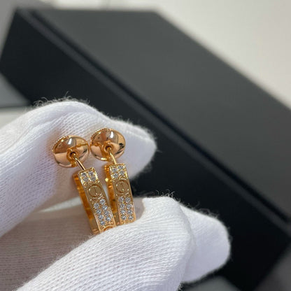 Mystic LOVE DIAMOND PINK GOLD HOOP EARRINGS