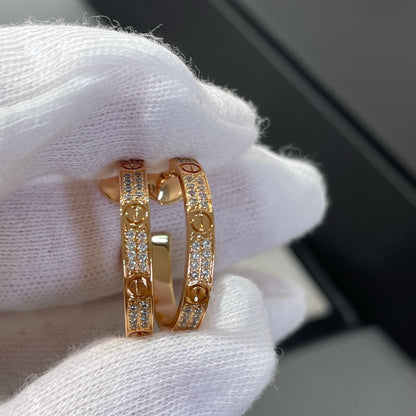 Mystic LOVE DIAMOND PINK GOLD HOOP EARRINGS