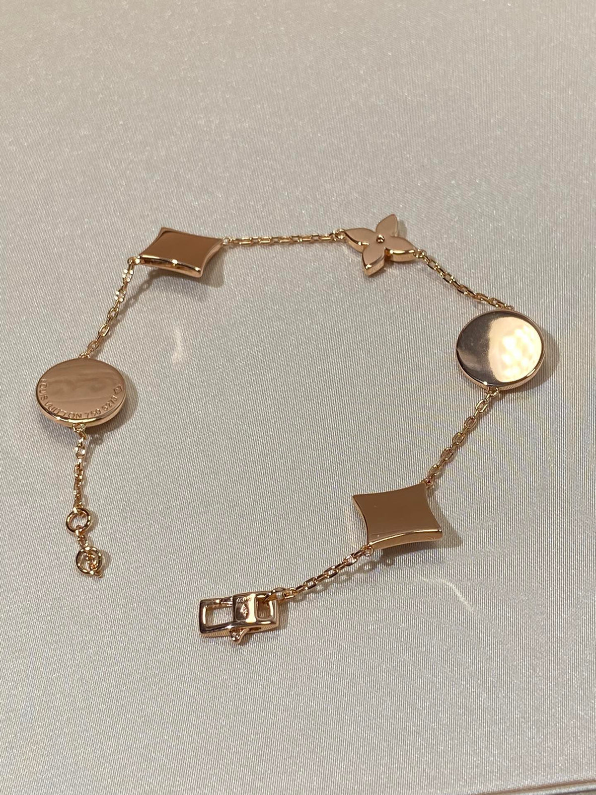 Mystic STAR AND SUN 5 MOTIF MOP PINK GOLD BRACELET