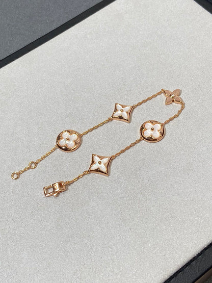 Mystic STAR AND SUN 5 MOTIF MOP PINK GOLD BRACELET