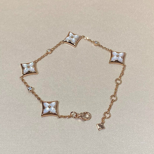 Mystic STAR 4 MOTIF MOP DIAMOND PINK GOLD BRACELET
