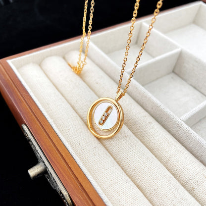 [Mystic]LUCKY MOVE MOP PINK GOLD NECKLACE