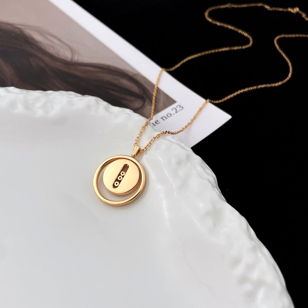 [Mystic]LUCKY MOVE MOP PINK GOLD NECKLACE