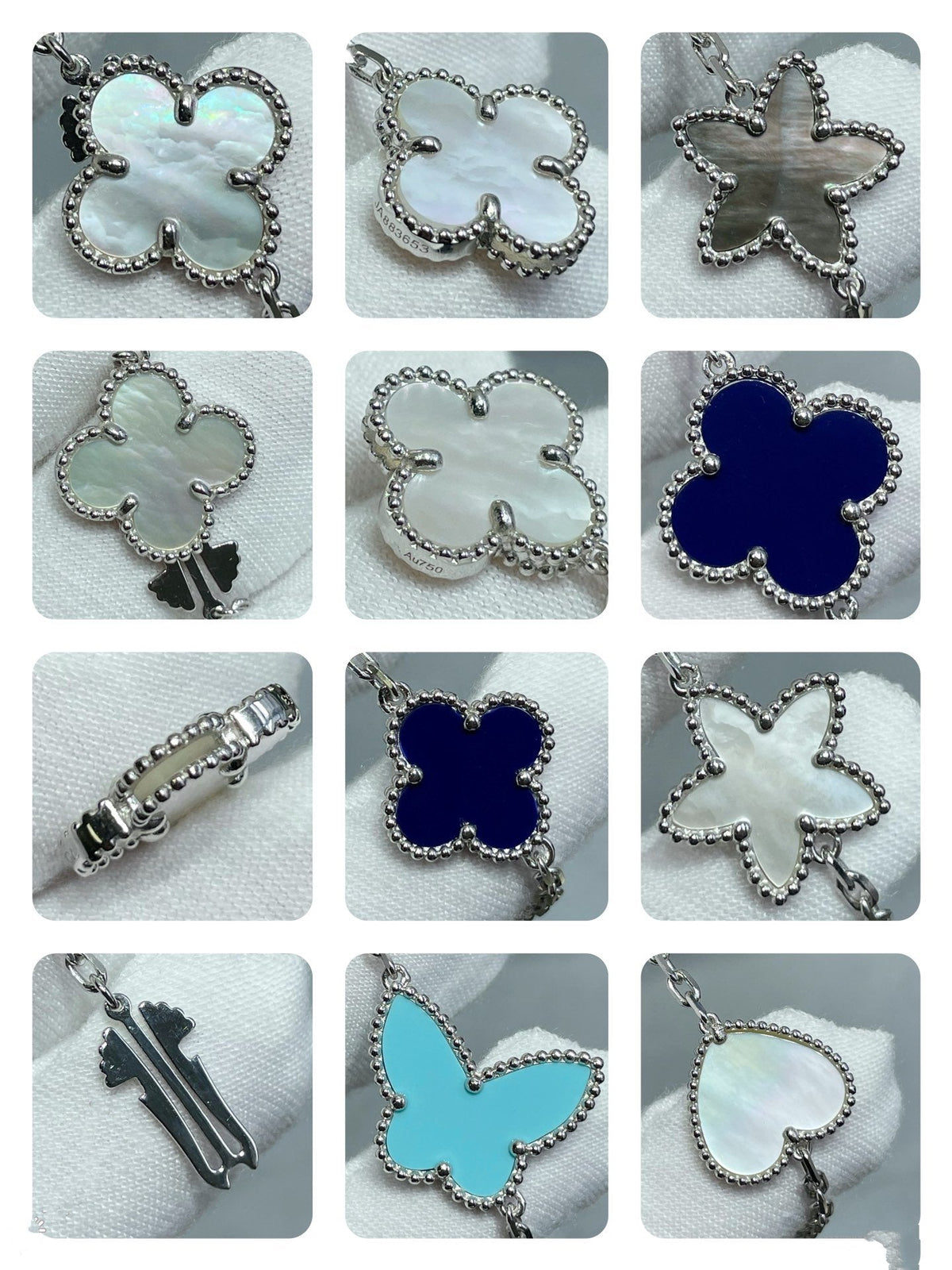 Mystic LUCKY CLOVER SILVER 11 MOTIF NECKLACE