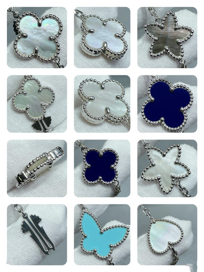 Mystic LUCKY CLOVER SILVER 11 MOTIF NECKLACE