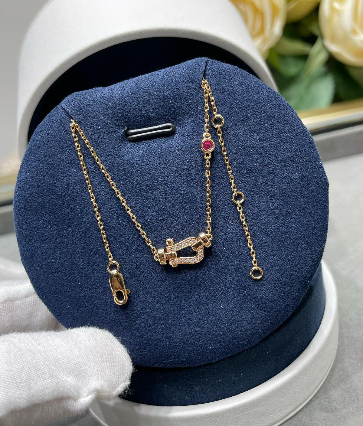 Mystic FORCE 10 DIAMOND PINK GOLD NECKLACE